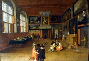 Interiör av ett holländskt herrgårdshus från 1600-talet. Målning av Bartholomeus van Bassen (1590 - 1652), Museo del Castello Milan.