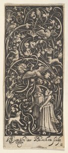 Vertikal panel med en man och kvinna, ca. 1631. av Bartolomeus van Lochom