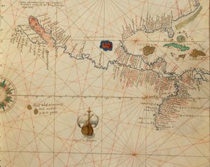 Afrika, Europa och en del av Amerika: Centralamerika, från Atlas of the World i trettiotre kartor, av Battista Agnese av Battista Agnese
