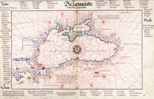 Karta över Svarta havet av Battista Agnese