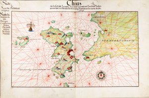 Chart of Chius (Chios, Grekland) av Battista Agnese