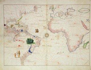 The New World, from an Atlas of the World in 33 Maps, Venedig, 1 september 1553 (bläck på veläng) (se även 330961)