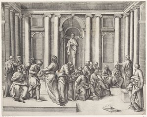 Kristus bland de skriftlärda i templet av Battista Franco