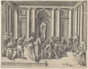 Kristus bland de skriftlärda i templet av Battista Franco