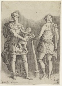 Perseus med två putti och Hercules, sedd bakifrån