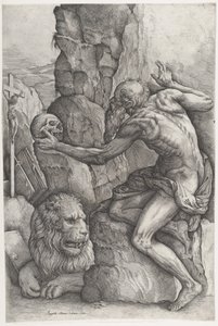 Sankt Hieronymus av Battista Franco