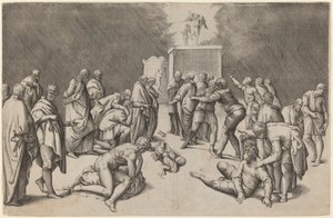 Herrens ark i Dagons tempel av Battista Franco