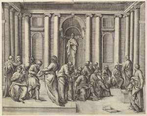 Kristus bland läkarna, ca. 1540-45. av Battista Franco Veneziano