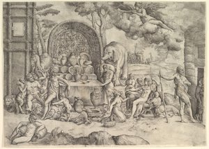 Amors och Psyches bröllop högra panel, ca. 1530-61.
