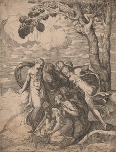Fyndet av Moses, 1540-talet. av Battista del Moro