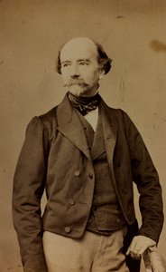 Porträtt av Eugène-Emmanuel-Amaury Pineu-Duval, känd som Amaury-Duval, fransk målare; visitkort (s/v foto) av Bayard and Bertall
