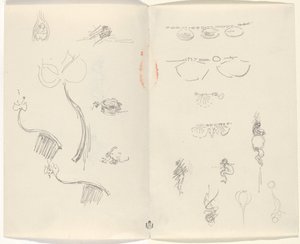 Studier för smyckesdesigner [verso] av Beatrice Godwin Whistler