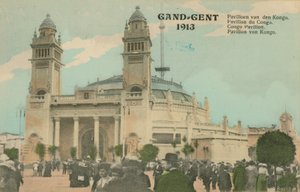 Kongopaviljongen; Gent; 1913. Vykort skickat 1913. av Belgian Photographer