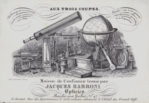 Annons för Jacques Barboni optiska instrument (litho) av Belgian School
