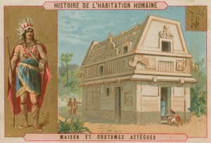 Aztekiskt hus och kostym av Belgian School