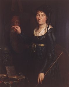 Porträtt av en konstnär (självporträtt?) 1800 (olja på duk) av Belgian School