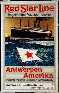 Red Star Line, Antwerpen Amerika, ca 1899 av Belgian School