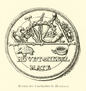 Baksidan av de två medaljerna från Houwaert av Belgian School