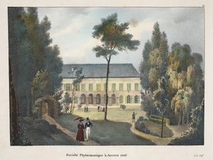 Fylharmoniska sällskapet i Antwerpen 1826, ca 1895 (fotokrom) av Belgian School