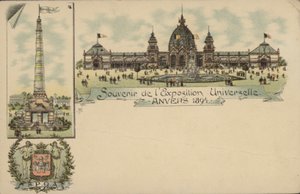 Souvenir från Antwerpens internationella utställning, Antwerpen, Belgien, 1894 av Belgian School