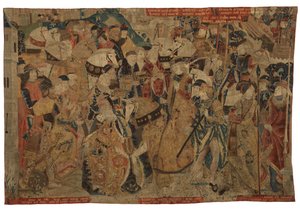 Tapestry, Alexander den store tar emot underkastelsen av kungarna av Cypern, möjligen från Tournai av Belgian School