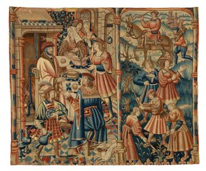 Gobeläng, januari månad, möjligen från Flandern av Belgian School