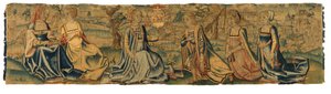Tapestry, The Princess and her Wooer, möjligen från Bryssel (ull & siden) av Belgian School