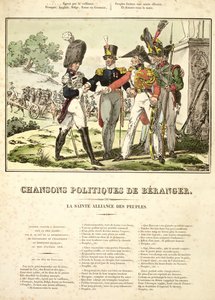 The Holy Alliance of the Nations, från Chansons Politiques de Beranger, 1815-1818 av Belgian School