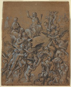 Teckning, Kristus i härlighet med änglar, ca 1630