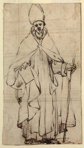 Teckning, stående biskop, ca 1620 av Belisario Corenzio
