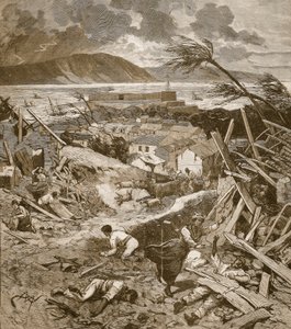 En cyklons väg till Fort-de-France, Martinique, från 