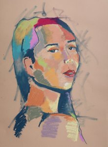 Färgstudie 14, 2023 (pastell på papper)