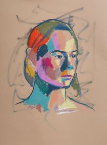 Färgstudie 17, 2023 (pastell på papper)