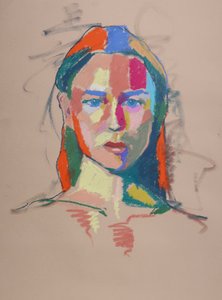 Färgstudie 18, 2023 (pastell på papper)