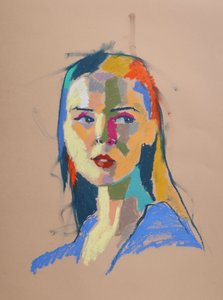 Färgstudie 20, 2023 (pastell på papper)