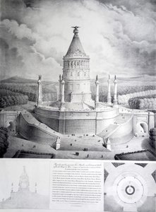 Projekt för en grav som skulle resas till Napoleon på Chaillots höjder framför Champ de Mars av Benard et Cie Imprimerie Lemercier