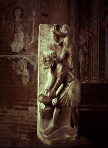 Pulling Raps: November från en statuary kalender av Labor of the Months, c.1200