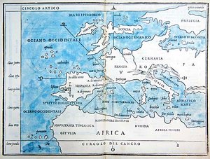 Karta över Europa och Nordafrika av Benedetto Bordone
