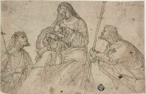 Jungfru Maria och barnet med Johannes Döparen och Rochus av Benedetto Carpaccio