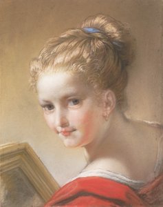 Studie av en flicka i rött, 1717.