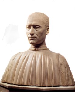 Byst av Philippe Strozzi (eller Filippo) (1489-1538), italiensk condottiere och politiker. Marmorskulptur av Benedetto da Maiano (1442-1497) 1400-talets Paris, Louvren.