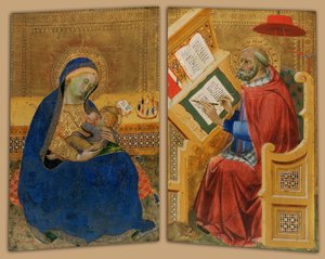 Madonna av ödmjukhet och St. Hieronymus av Benedetto di Bindo