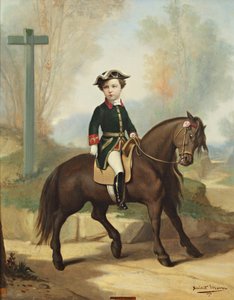 Ridsporträtt av Louis-Napoléon Bonaparte 1856-1879, Prince Imperial, 1861. av Benedict Masson