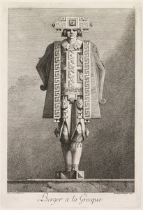 Grekisk maskerad: Shepherd a la Grecque Plate 5, 1771.