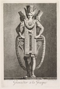 Masquerade à la Grecque: Grenadier à la Grecque Plate 3, 1771. av Benigno Bossi