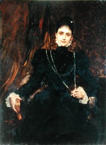 Porträtt av Mme M.S. Derviz, ca 1899 (olja på duk) av Benjamin  Constant