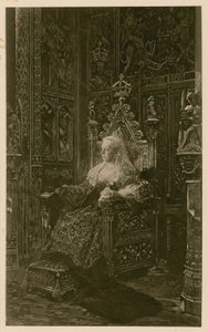 Porträtt av drottning Victoria (fotogravyr) av Benjamin  Constant