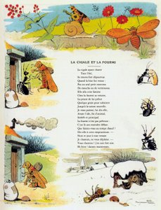 Cikadan och myran, illustration från 