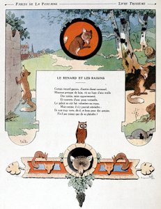 Räven och druvorna, illustration från 