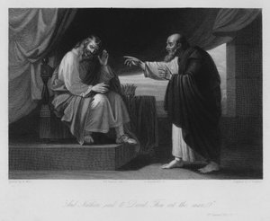 Nathan och David, II Samuel XII, 7 (gravyr)